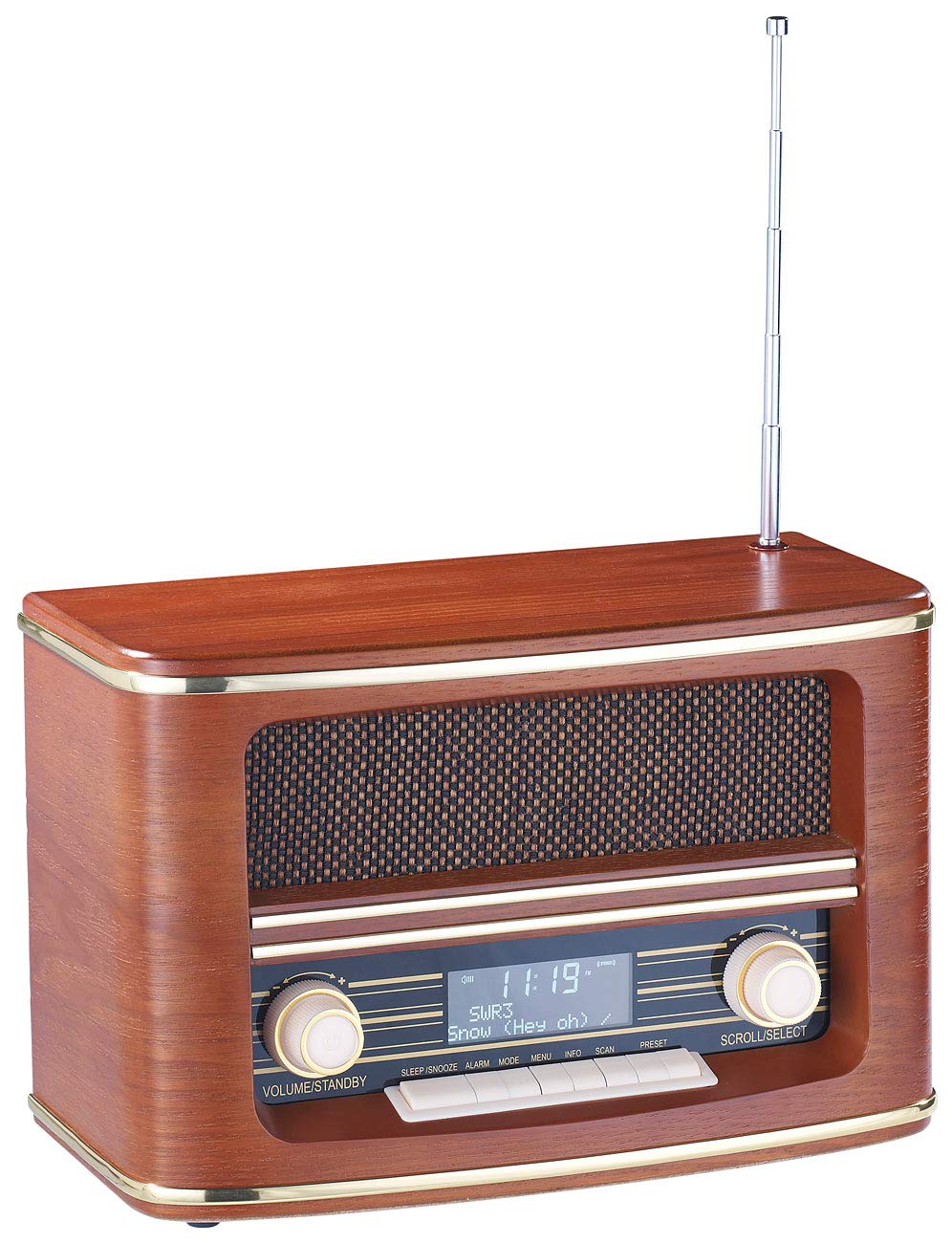 auvisio Retro Radio: Digitales Nostalgie-Stereo-Radio mit DAB+, Bluetooth 5.0, FM &amp; Wecker (DAB Retr