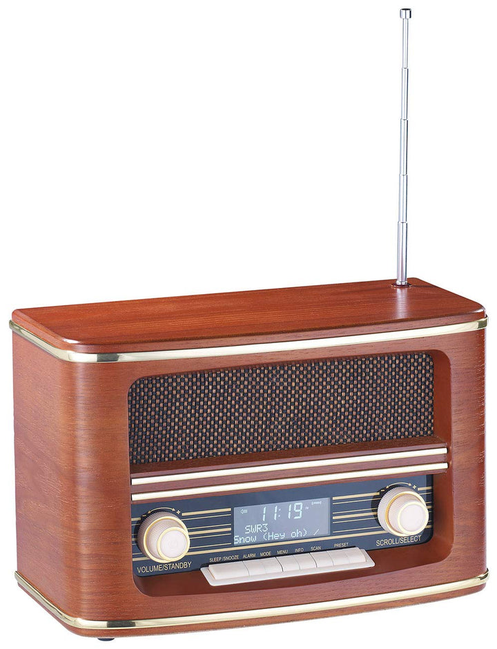 auvisio Retro Radio: Digitales Nostalgie-Stereo-Radio mit DAB+, Bluetooth 5.0, FM & Wecker (DAB Retr