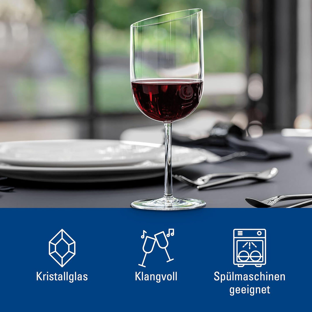 Villeroy &amp; Boch NewMoon Rotweinkelch Set, 4tlg, Elegante, 405 ml randvoll gemessen, Moderne Rotweing