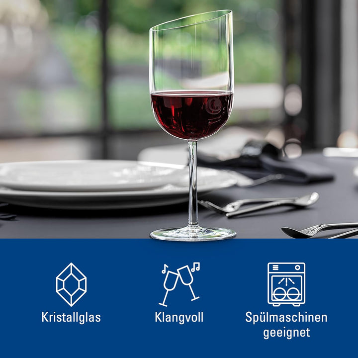 Villeroy &amp; Boch NewMoon Rotweinkelch Set, 4tlg, Elegante, 405 ml randvoll gemessen, Moderne Rotweing
