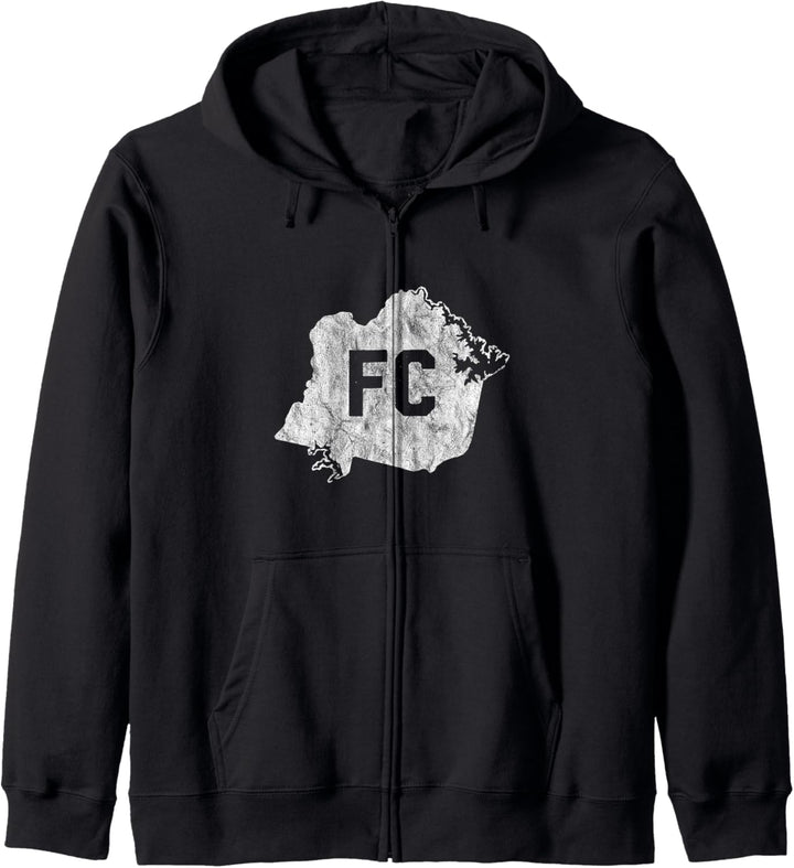 FC - Distressed Vintage Franklin County Virginia Graphic Kapuzenjacke