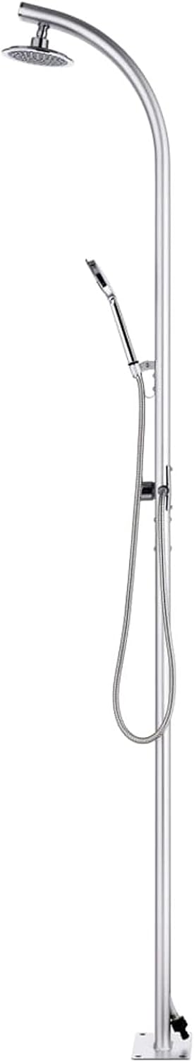 Gartendusche mit Brauner Bodenplatte 220 cm Aluminium, Dusche Für Garten, Outdoor Shower, Garten Dus
