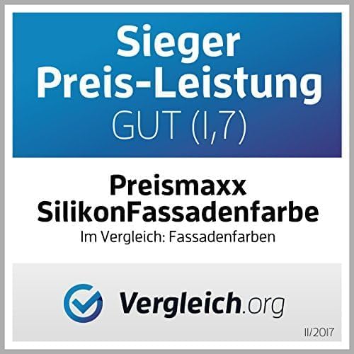 Preismaxx Silikonharz Fassadenfarbe, Weiss 10 Liter, hochwertige, matte, wasserabweisende Aussen-Dis