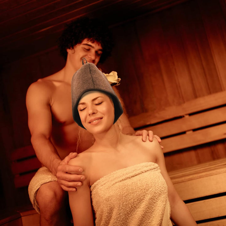 EXCEART Saunahut Saunakappe Filzkappe Sauna Hut Mütze Filzhut Herren Damen Wolle Filz Saunamütze Sau