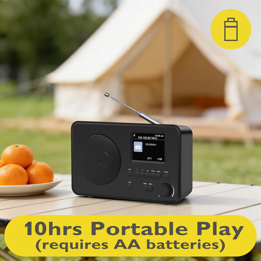 LEMEGA DR3-Max DAB/DAB+/UKW-Digitalradio – Bluetooth-Streaming, tragbares Radio mit 2,4-Zoll-Farbdis