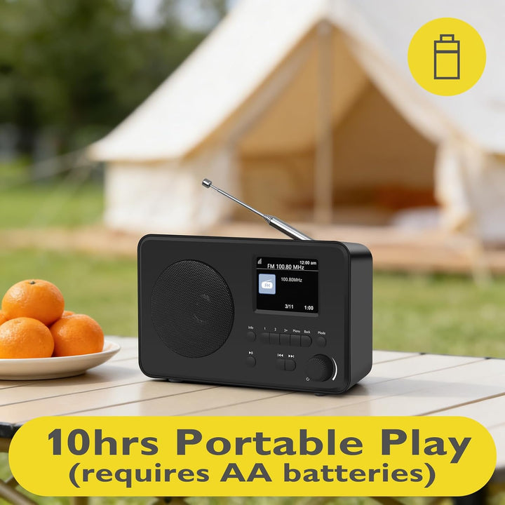 LEMEGA DR3-Max DAB/DAB+/UKW-Digitalradio – Bluetooth-Streaming, tragbares Radio mit 2,4-Zoll-Farbdis