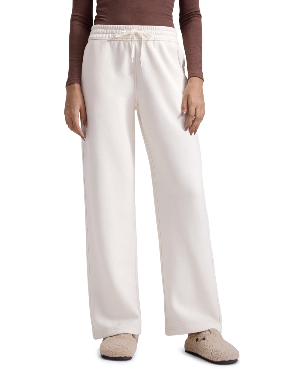 CRZ YOGA Damen Jogginghose Gefütterte Baumwolle Hohe Taille Joggers Soft Freizeithose Winter Lounge