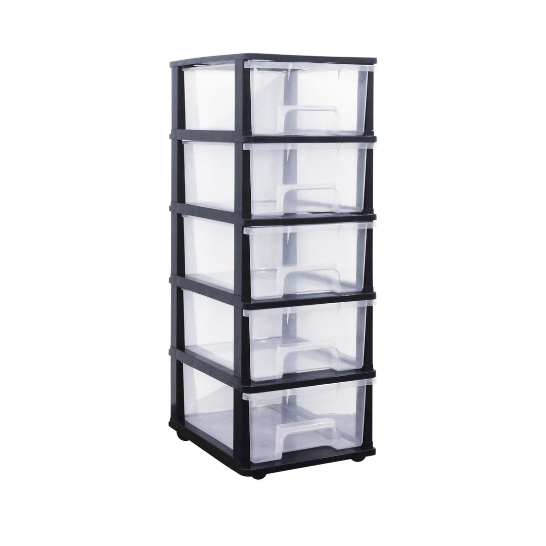 Schubladenbox, Schubladen-Container auf Rädern, 5 grosse 17 Liter Schubladen, der Umwelt zuliebe aus