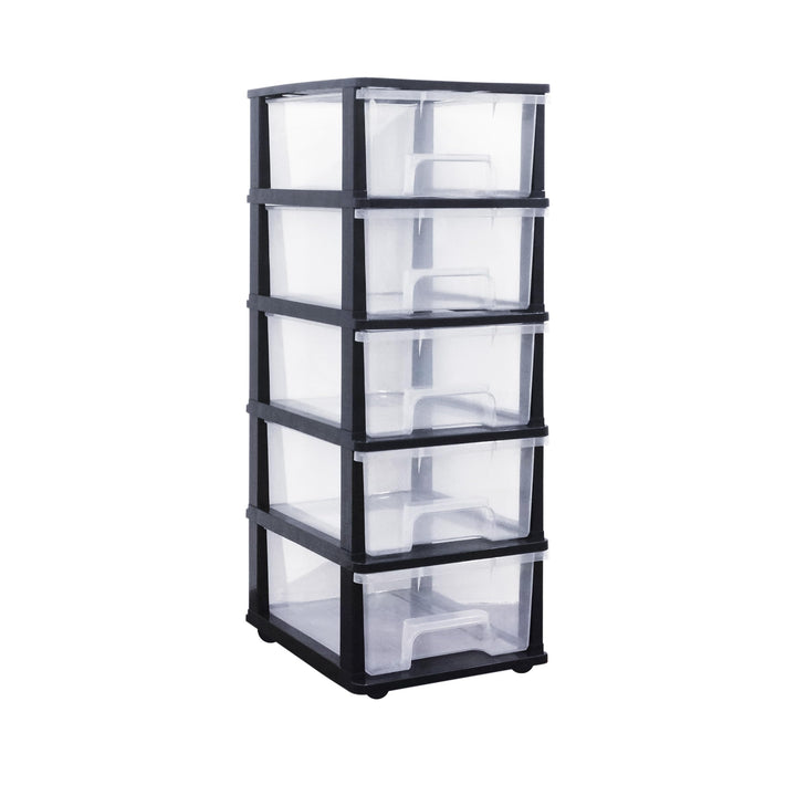 Schubladenbox, Schubladen-Container auf Rädern, 5 grosse 17 Liter Schubladen, der Umwelt zuliebe aus