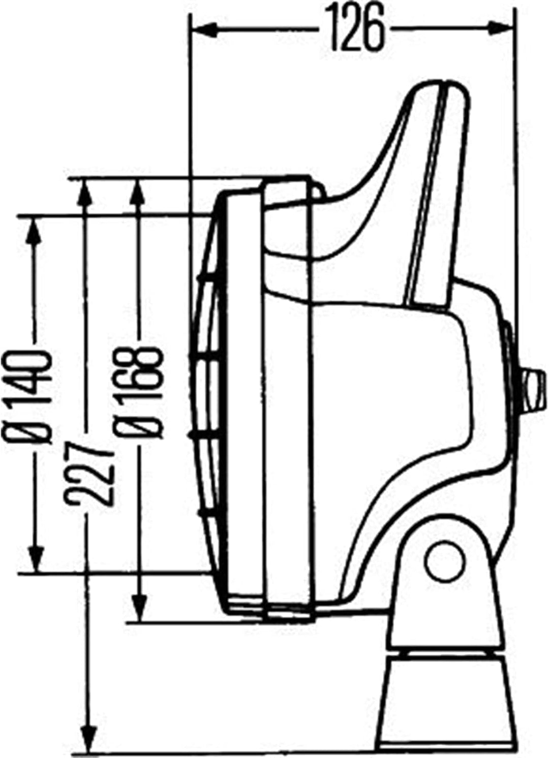 HELLA - Halogen-Arbeitsscheinwerfer - Matador - 24/12V - Schraubanschluss/Anbau - 4-Punkt Befestigun