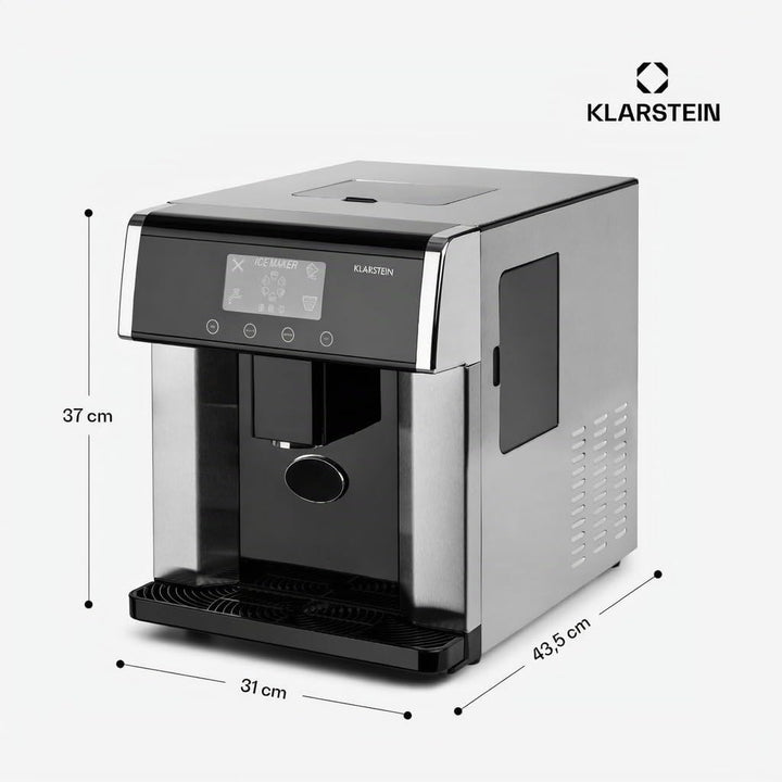 Klarstein Eiszeit Eiswürfelmaschine - Eiswürfelbereiter mit LCD-Display, Crushed Ice Maschine, Eiska