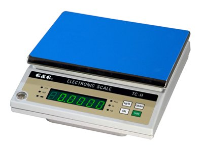 G&G TC-H Serie. Baureihe bis 30kg, ab 0,1g, 30x22 cm Wägefläche, interner Akku + 230V Stromversorgun