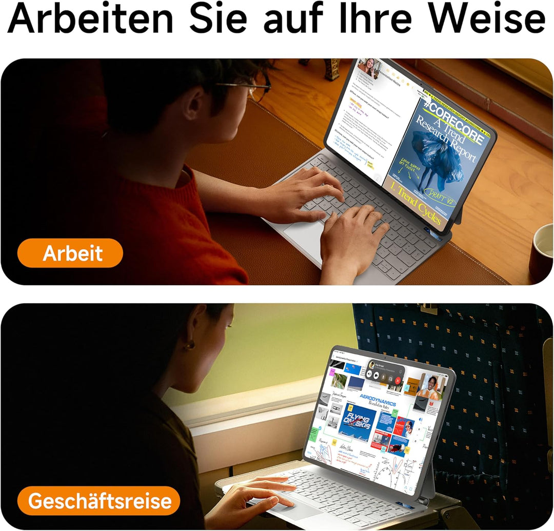 nimin Tastaturhülle für iPad Pro 13 Zoll M5 2025 / M4 2024, Multi-Touch-Trackpad, Magnetische Befest