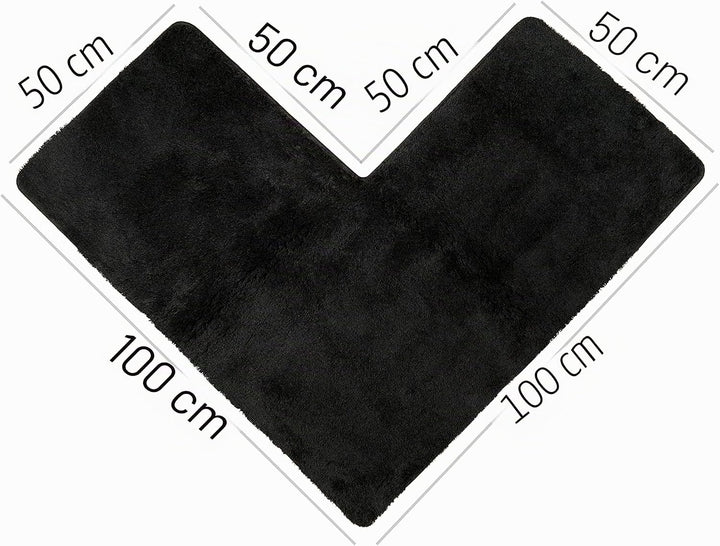 BADELIGA® Eck Duschmatte, idealer Duschvorleger für eckige Duschkabinen. Extrem flauschig, rutschfes