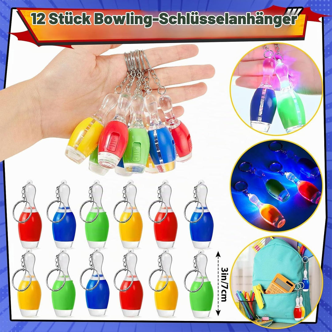 86STK Bowling Mitgebsel Kindergeburtstag Medaillen Bowling Bowlingkugel Schlüsselanhänger Mitgebsel