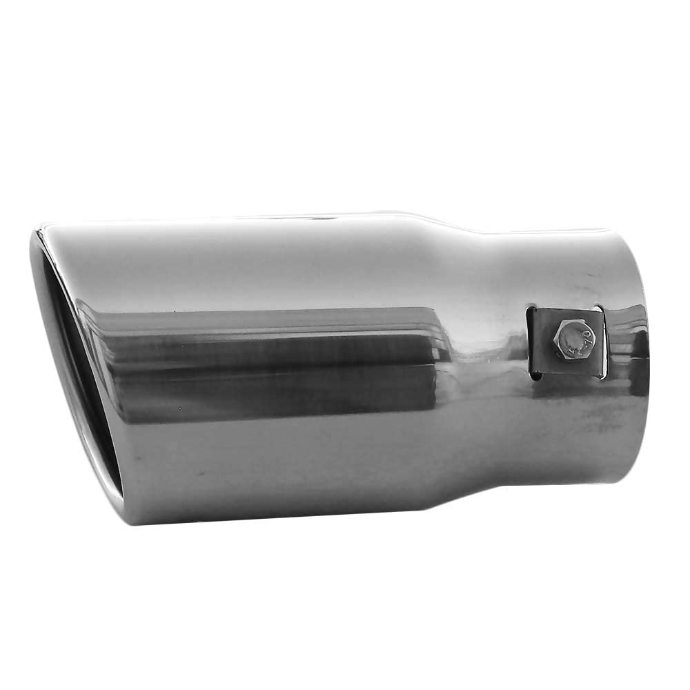 Auspuffblende Endrohr Auspuff Universell Schalldampf Edelstahl Rund bis 58mm Chrom AutoHobby