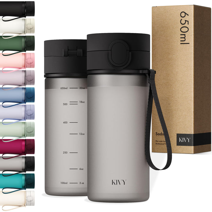 KIVY Trinkflasche 650ml [BPA FREI] Auslaufsicher &amp; Spülmaschinenfest - Wasserflasche für Kinder &amp; Er