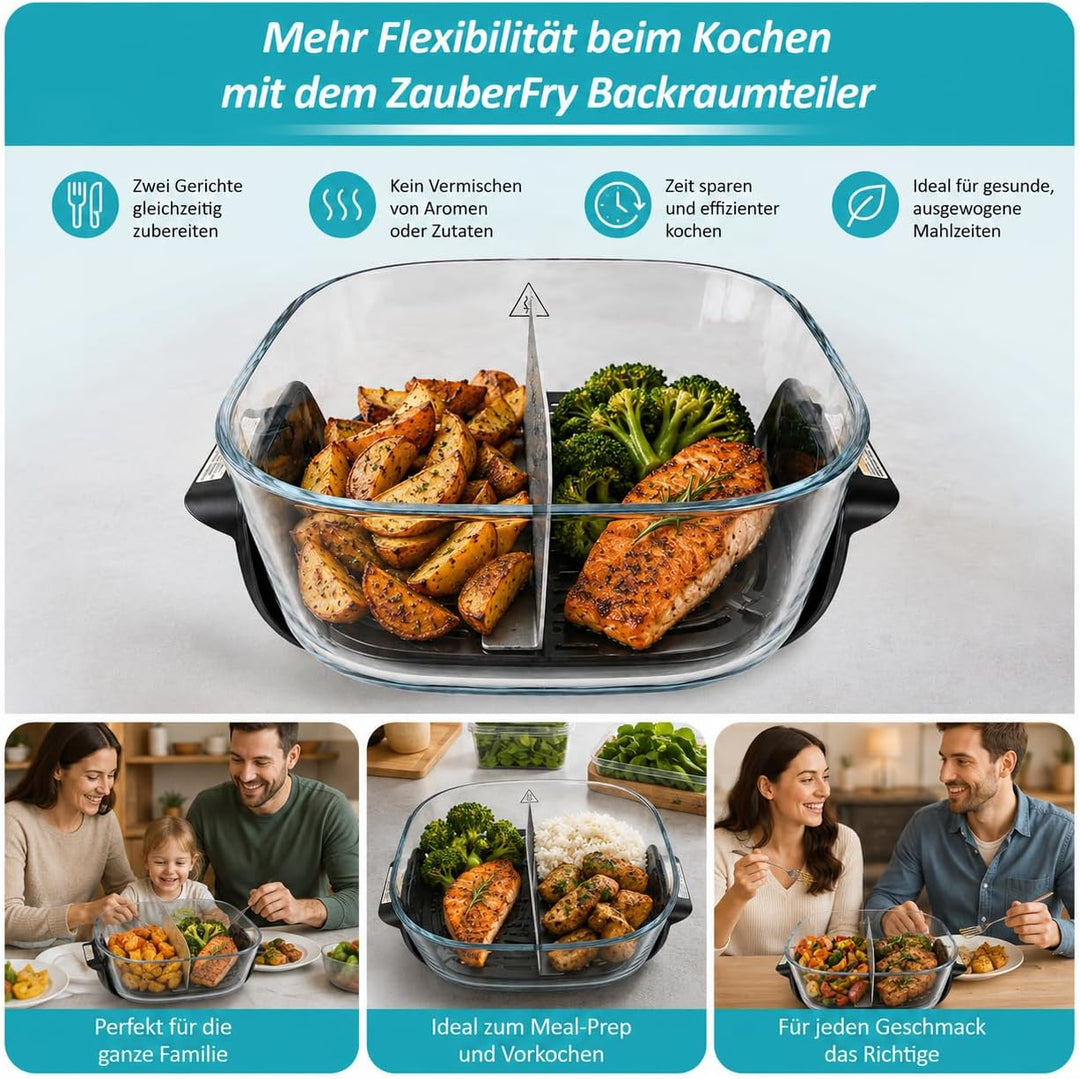 ZauberFry Backraumteiler aus Edelstahl für Ninja CRISPi 4-in-1 Glas-Heissluftfritteuse