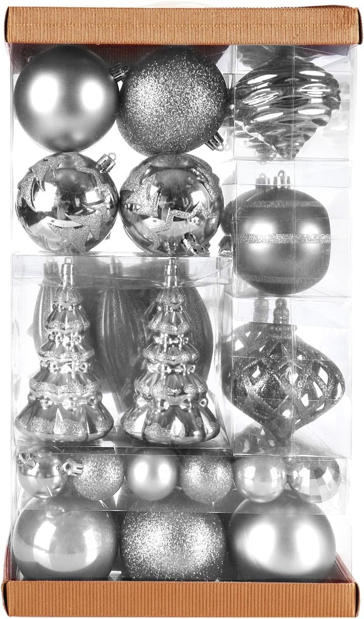 com-four® 51x Weihnachtskugeln, Christbaumkugeln bruchsicher aus Kunststoff für Weihnachten, Baumsch