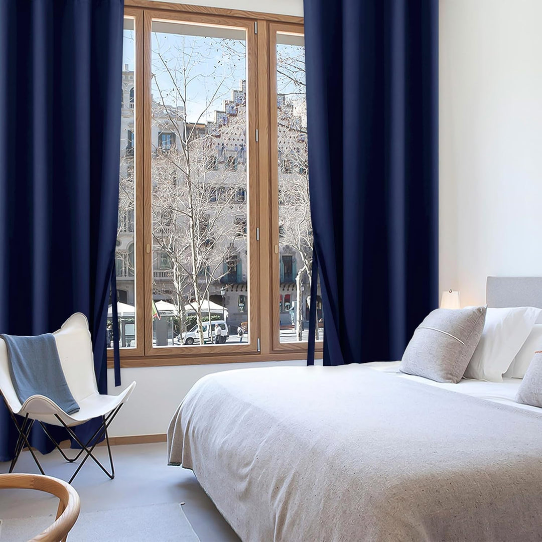 XWZO Blickdichte Vorhänge Verdunklungsvorhänge mit Ösen 2 Stücke Gardienen mit Raffhalter Lichtundur