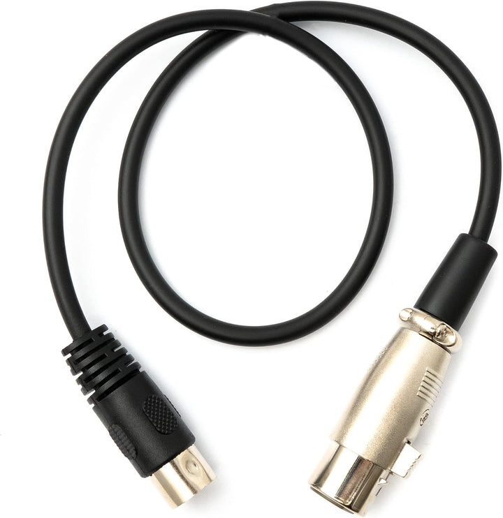 System-S Audio Kabel 50 cm XLR 3 Polig Buchse zu DIN 5 Polig Stecker Adapter in Schwarz