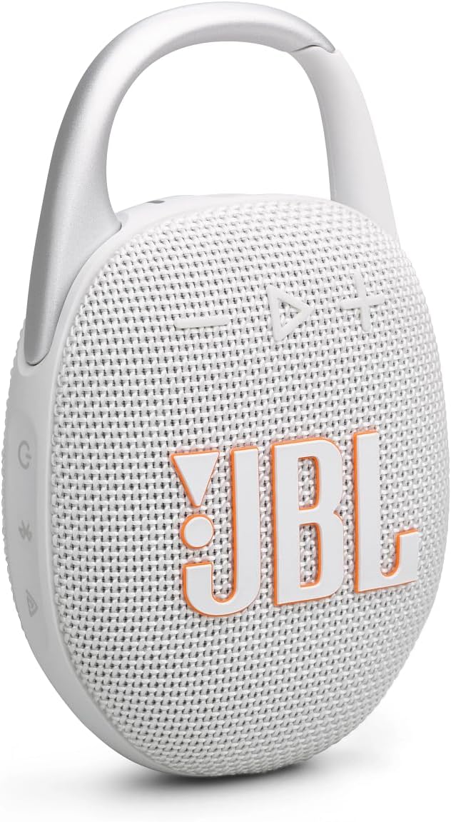 JBL Clip 5 in Grau – Tragbare Bluetooth-Lautsprecher-Box mit JBL Pro Sound, tiefem Bass und Playtime
