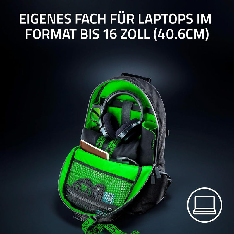 Razer Rogue V3 Backpack (15.6") - Kompakter Reise Rucksack (Fach für Laptop bis 15 Zoll, Abriebfest,