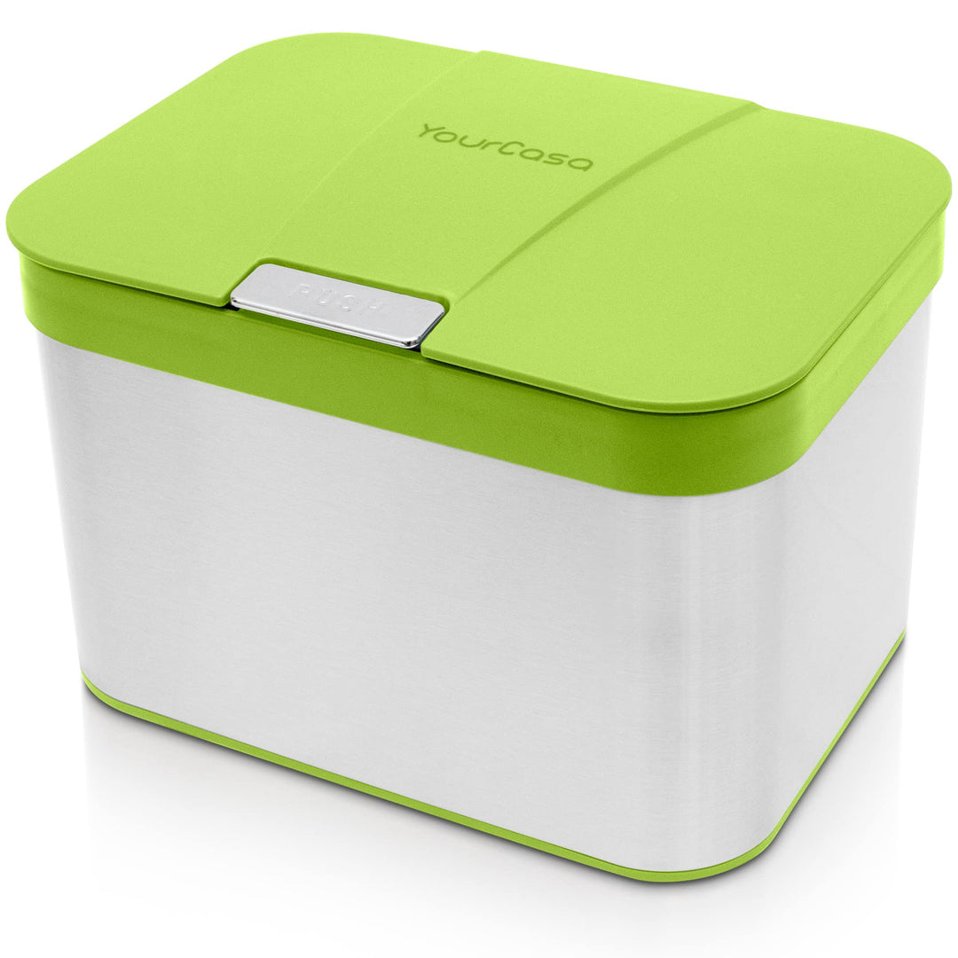 YourCasa® Biomülleimer Küche 4,3 L aus Edelstahl - geruchsdichter Bio Mülleimer mit Deckel & spülmas