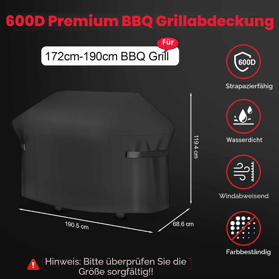 Grillabdeckung Wetterfest 190 cm - 7109 Grillabdeckungen für Weber Summit 600 Series Gas Grill, PU a