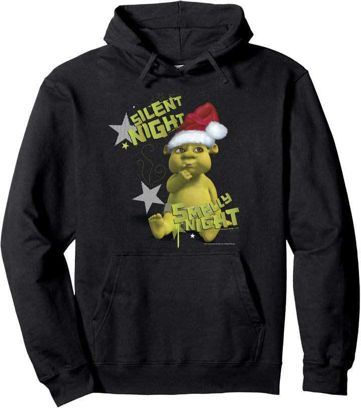 Shrek Smelly Night Text Portrait Pullover Hoodie