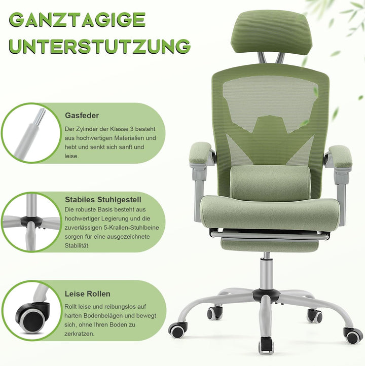 DUMOS Bürostuhl Ergonomisch EIN Schreibtischstuhl mit Komfortarmlehnen Ausgestattet mit Einer Bequem