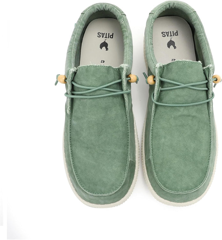 WALK IN PITAS | WP150 WALLABI Washed | Herren Mokassins | Flache Slipper für Männer | Slip on Loafer