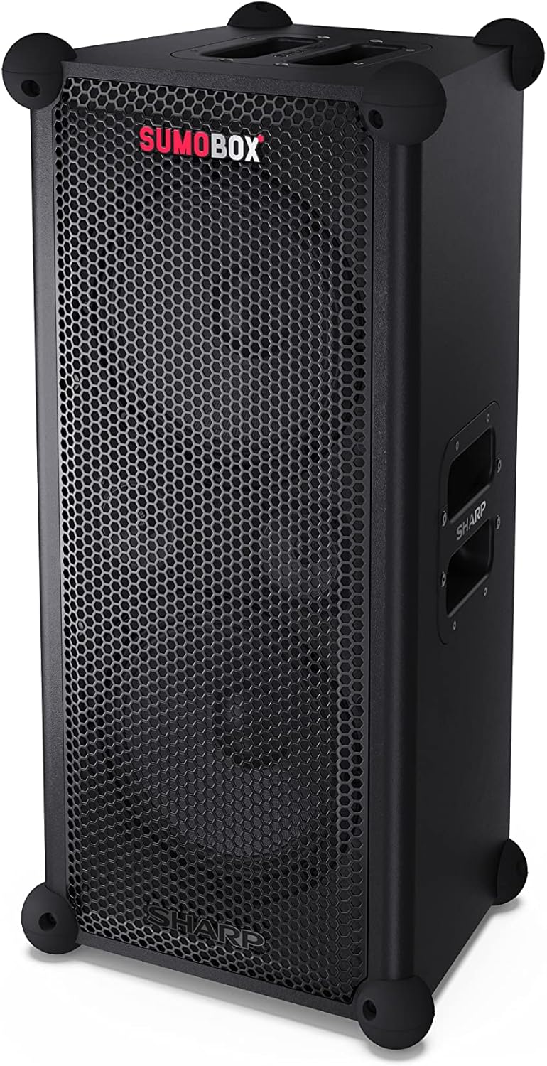 SHARP CP-LS100 SumoBox, Leistungsstarkes 2.0-Kanal-Lautsprechersystem mit 120 W RMS / 105 dB, 10 Std