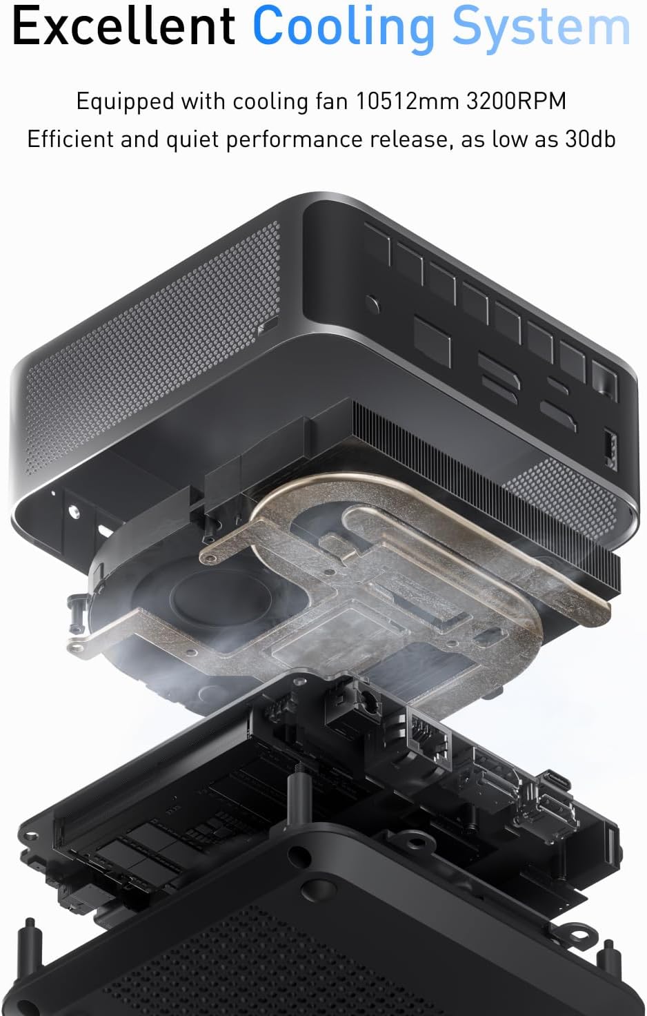 MINIS FORUM AI Mini PC M1 Pro-125H mit Intel Core Ultra 5 Prozessor 125H (14C/18T, bis zu 4,5 GHz),