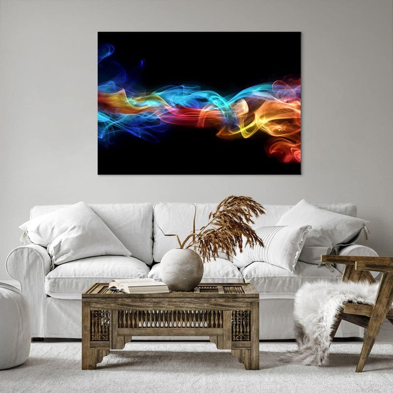 Bilder auf Leinwand 100x70cm Leinwandbild Abstrakt luft bunt figur Gross Wanddeko Bild Schlafzimmer