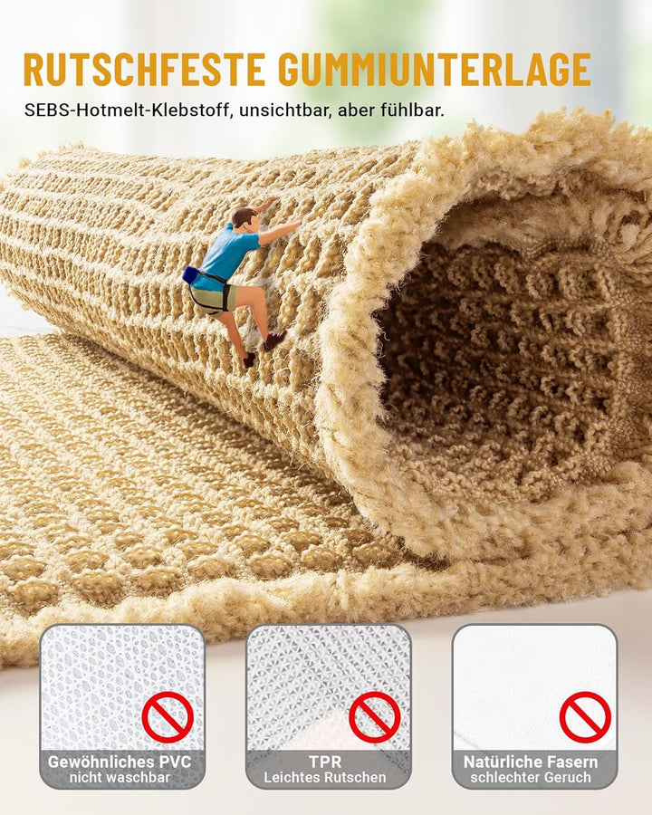 Grosser Badteppich Set, Badezimmerteppich Set 2 Teilig, Rutschfeste Badematte, Boho Badezimmermatte,