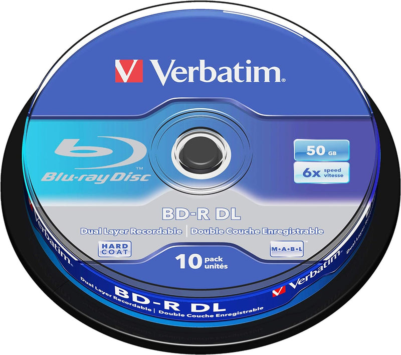 Verbatim BD-R Dual Layer Blu-ray Rohlinge 50 GB, Blu-ray-Disc mit 6-facher Schreibgeschwindigkeit, m