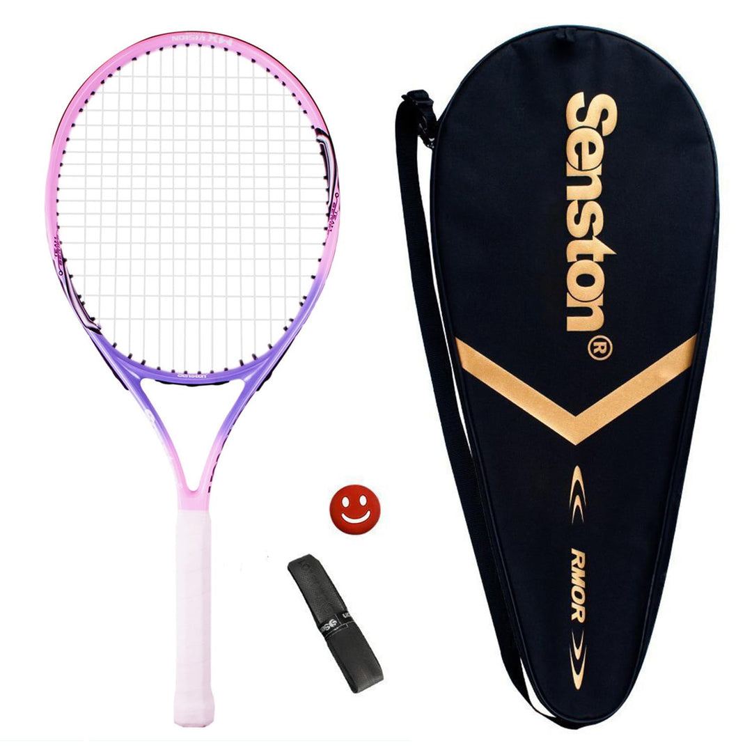 Senston Tennisschläger 19/23/25 One-Piece-Design Tennis Schläger mit Tennistasche,Overgrip,Vibration