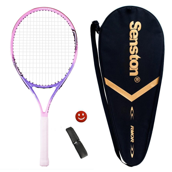 Senston Tennisschläger 19/23/25 One-Piece-Design Tennis Schläger mit Tennistasche,Overgrip,Vibration