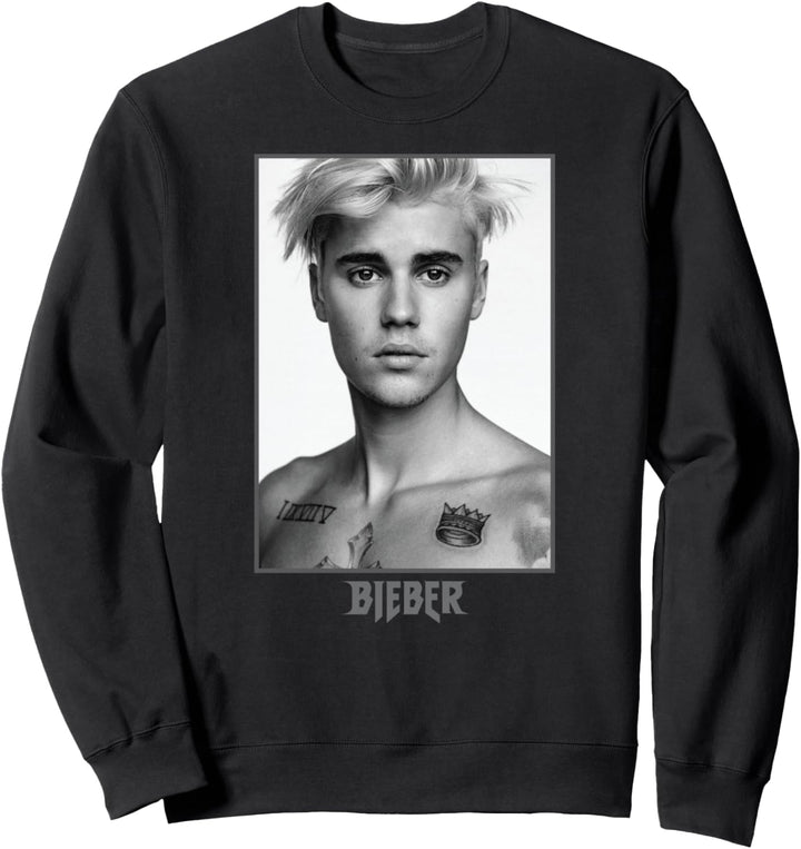 Justin Bieber Schwarz/Weiss Foto Sweatshirt