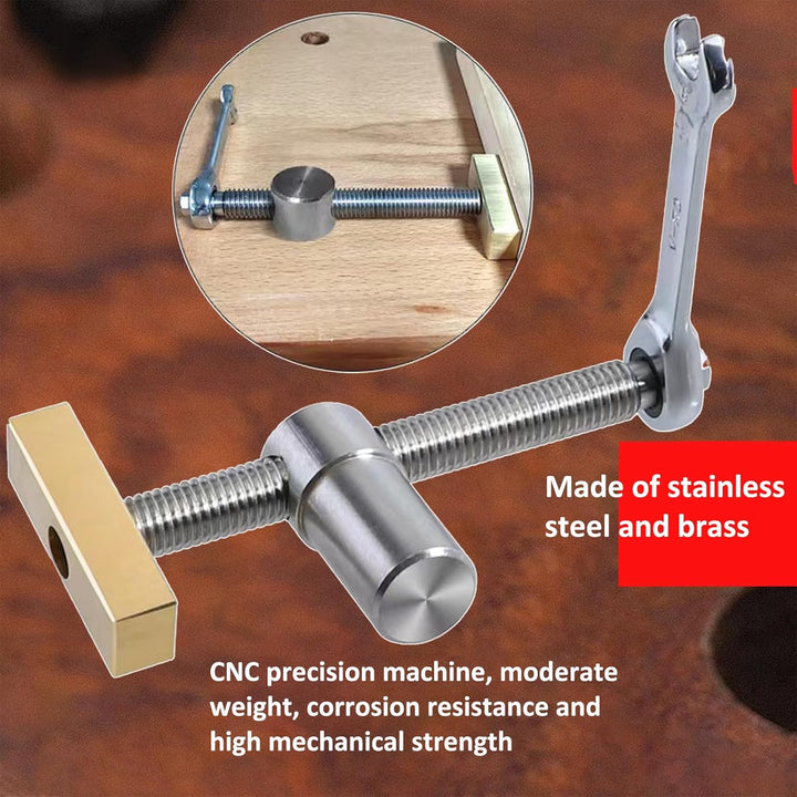 2 extra lange Tisch-Werkbank-Klemmen mit 4 Bank-Hunden für 20 mm Loch, DIY-Positionierung, Holzbearb
