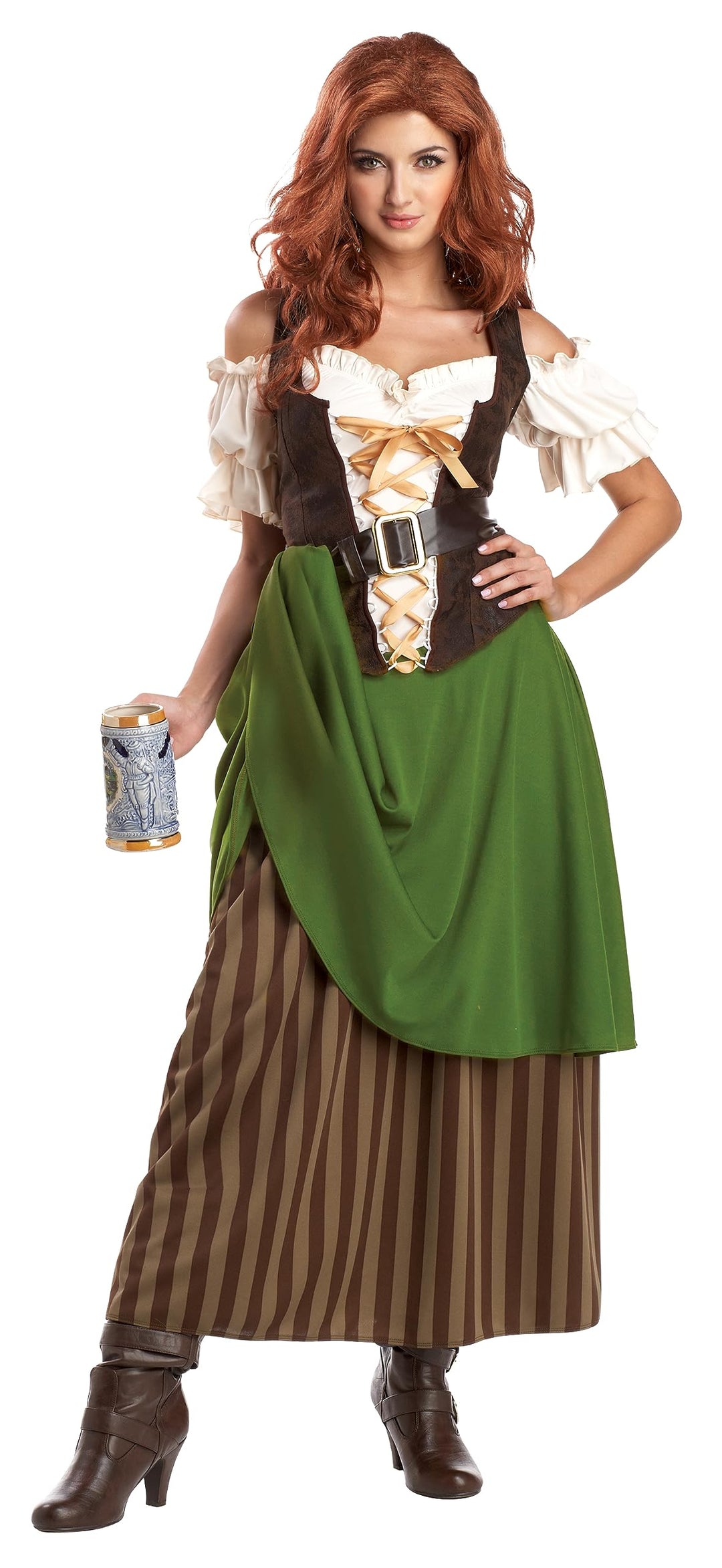 California Costumes Tavern Maiden Kostüm, Grün, Braun, Small S Grün, Braun, S Grün, Braun