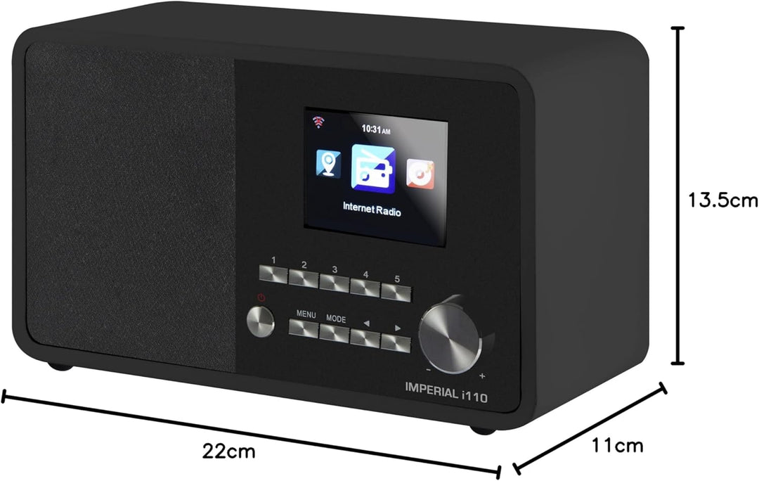 Imperial i110 Internetradio UPNP/DLNA Mediaplayer schwarz Schwarz Single, Schwarz Single