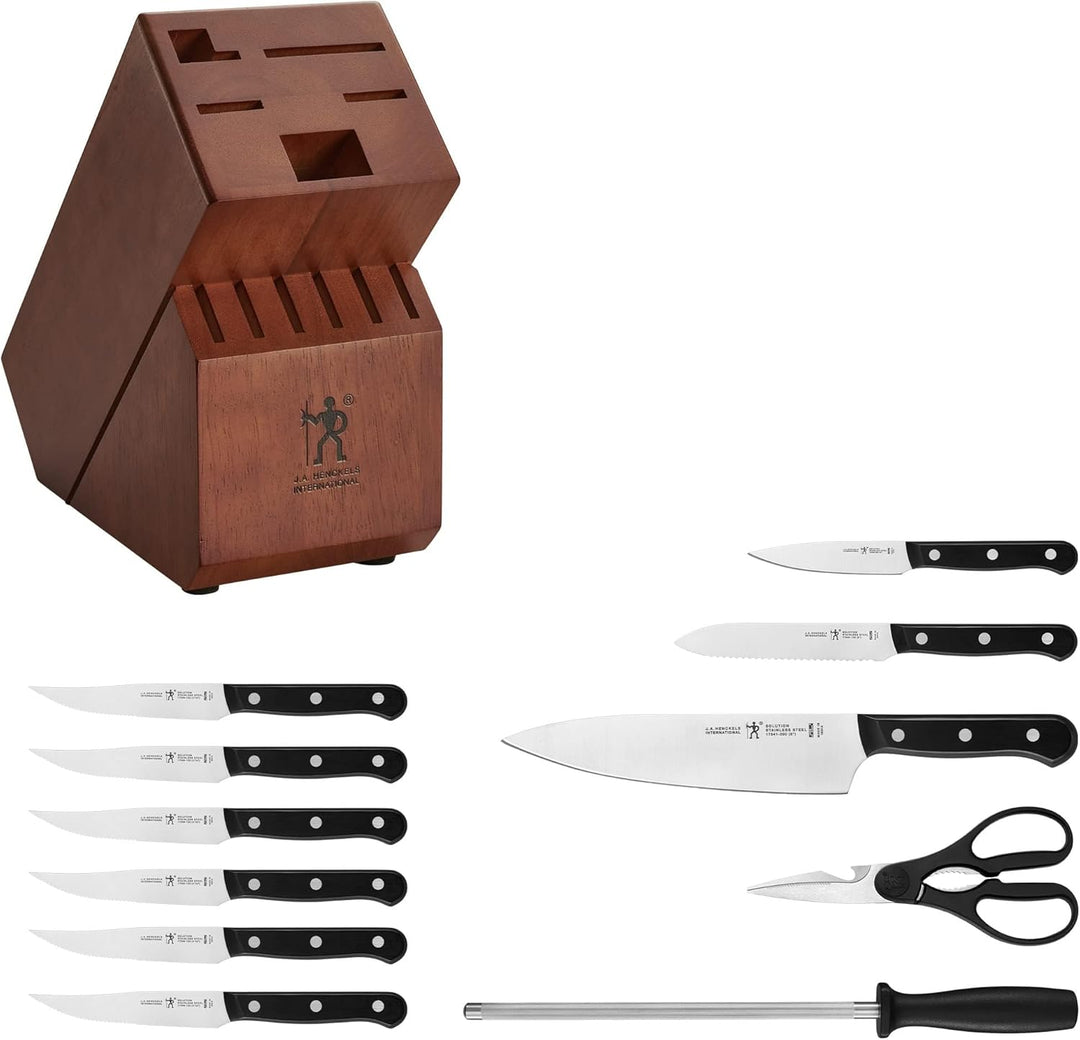 HENCKELS 17550-000 Lösung Messerblock Set, Edelstahl, walnuss 12-pc Walnuss, 12-pc Walnuss