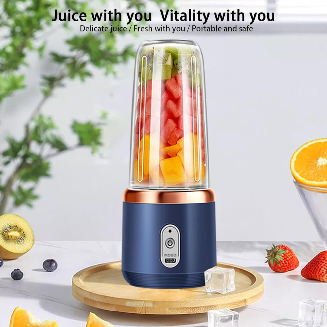 Tragbarer Mixer, Tragbare Elektrische Mixerflasche, Mit 6-Klingen, Entsafterbecher Für Saft Und Shak