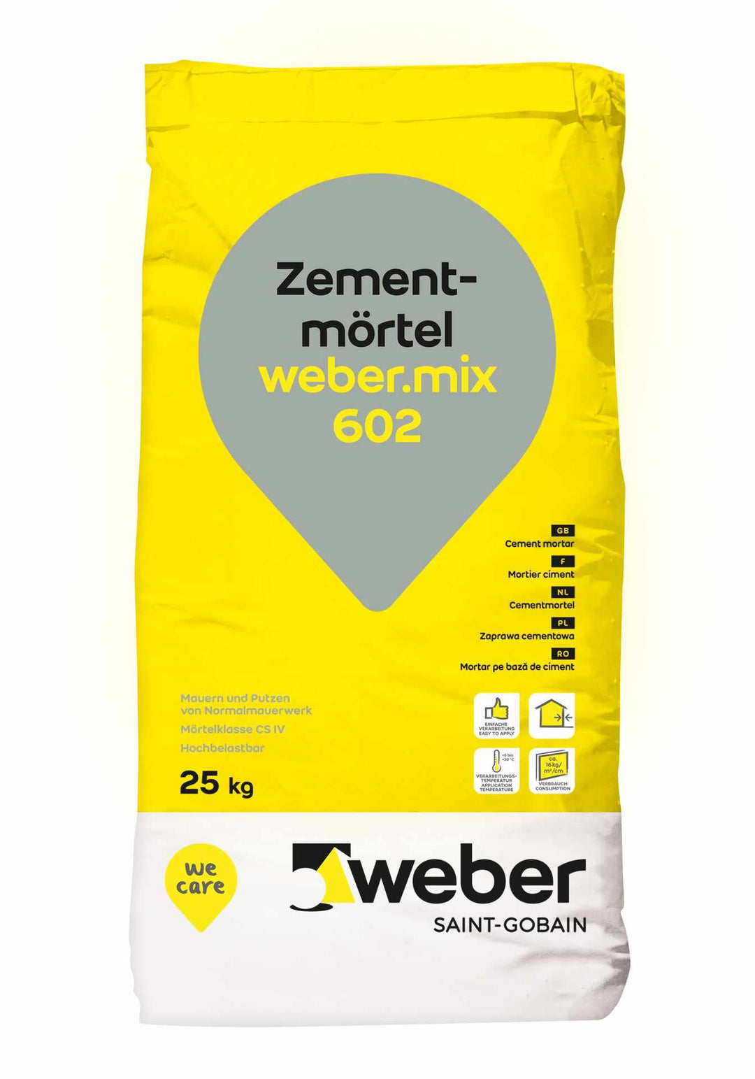 Zementmörtel weber.mix 602 naturgrau 25 kg/Sack