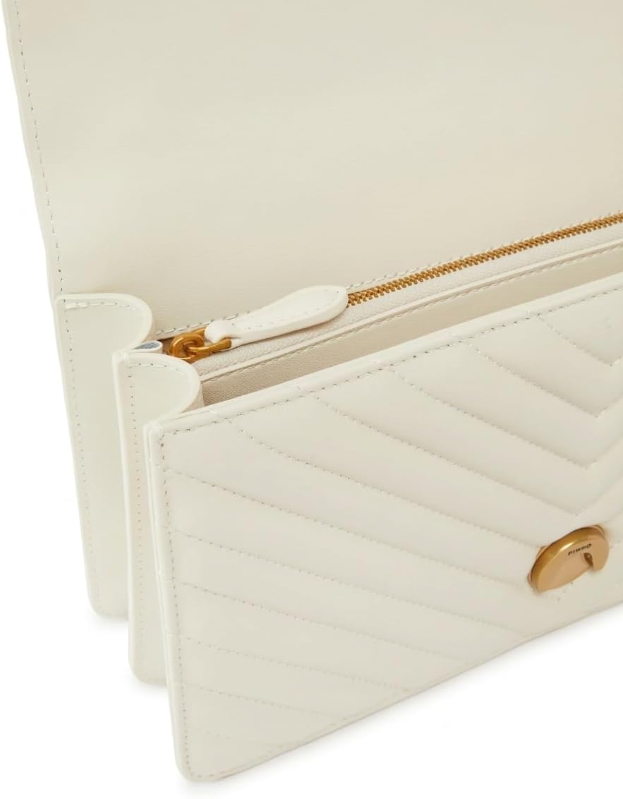 Pinko Damen Love One Classic Sheep Napp Liebe EINEN KLASSISCHEN DC-SCHAFNAPP Z14q_bianco Seta-antiqu