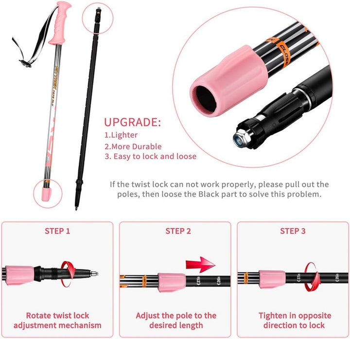 FitTrek Wanderstöcke Kinder - Trekkingstöcke - Walking Stöcke Teleskop - Nordic Walking Stock Verste