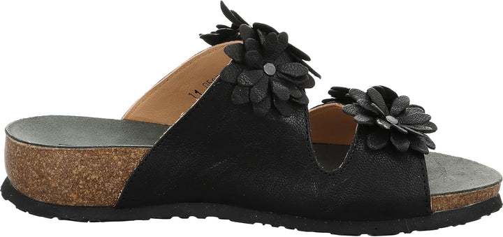 Think! Damen Julia Chromfrei Gegerbte Nachhaltige Zehentrenner 39 EU 0000 Schwarz, 39 EU 0000 Schwar