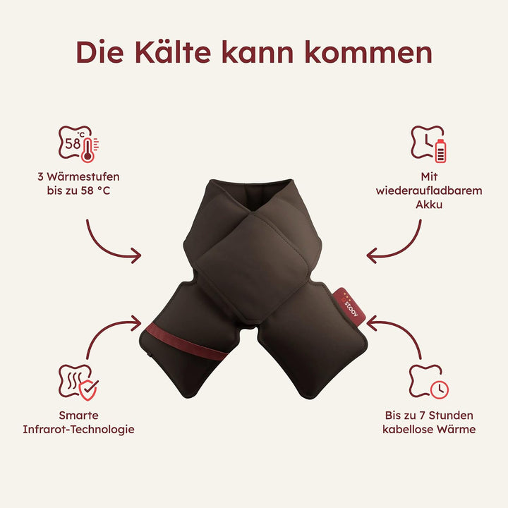 Stoov Kokoon³ - Kabellose Wärme - Wärmeschal - Dunkelbraun
